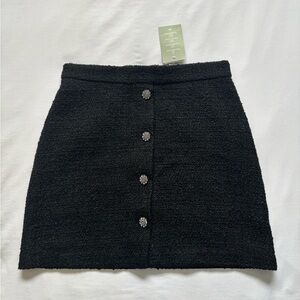 H&M Black Mini Skirt with Button Accents